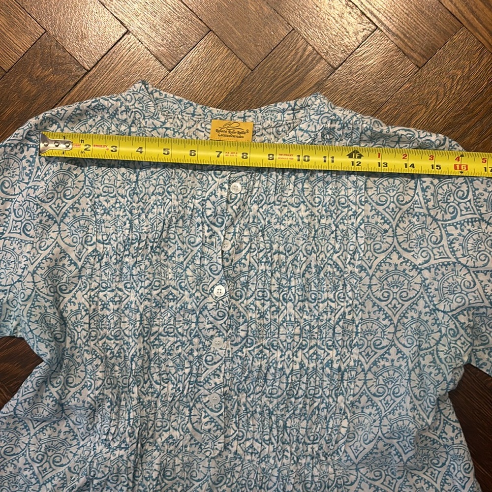 Roberta Roller Rabbit Blue and White Tunic with Intricate Patterns - Picture 5 of 16